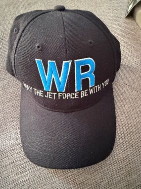 Black Baseball Cap with Blue WR Embroidery